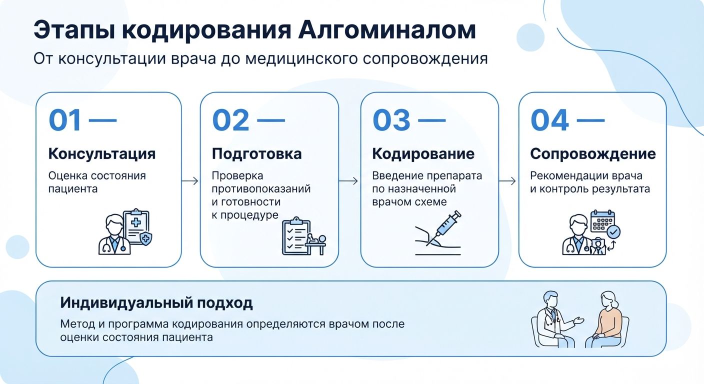 Кодирование препаратом «Алгоминал» в Омске инфографика