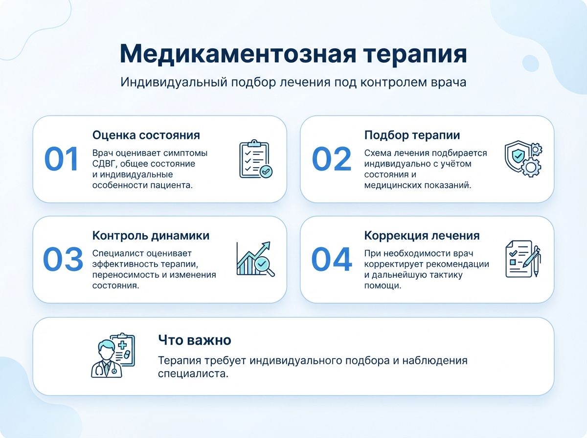 Лечение СДВГ в Омске у детей и взрослыхинфографика
